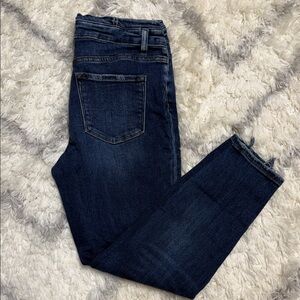 Cropped Ankle Jeans in Deep Indigo